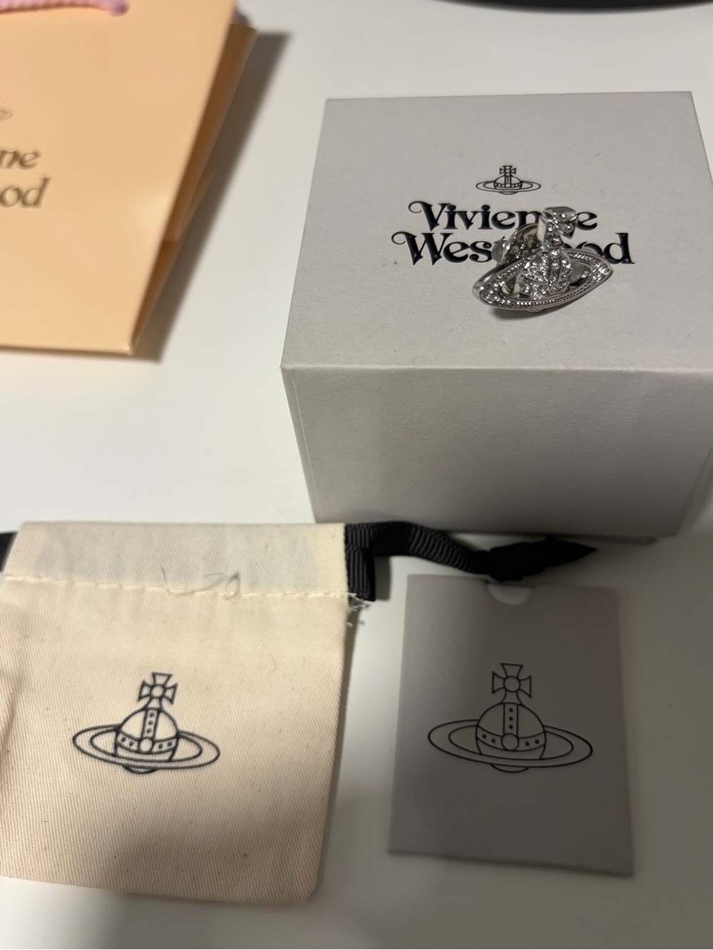 Vivienne Westwood Silver Crystal Orb Brooch
